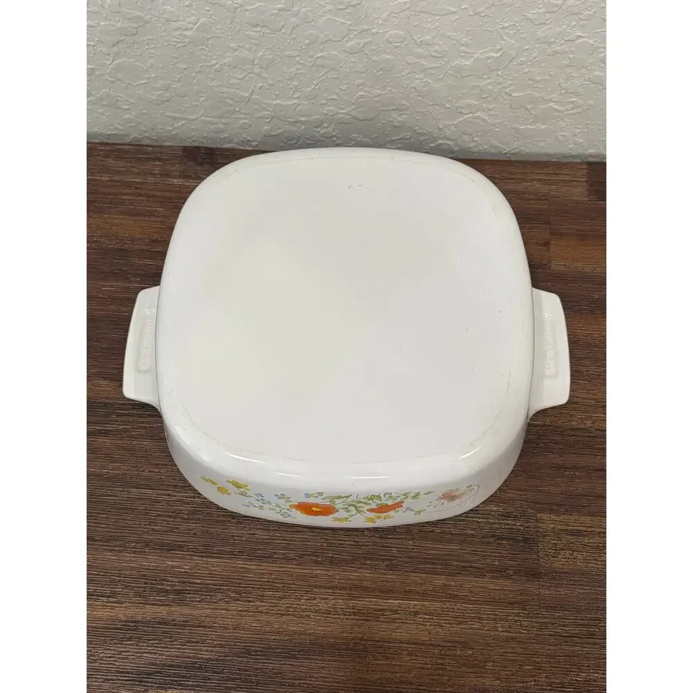 Corning Ware Wildflower Poppy A-2-B 2 Quart Casserole Baking Dish with Lid USA